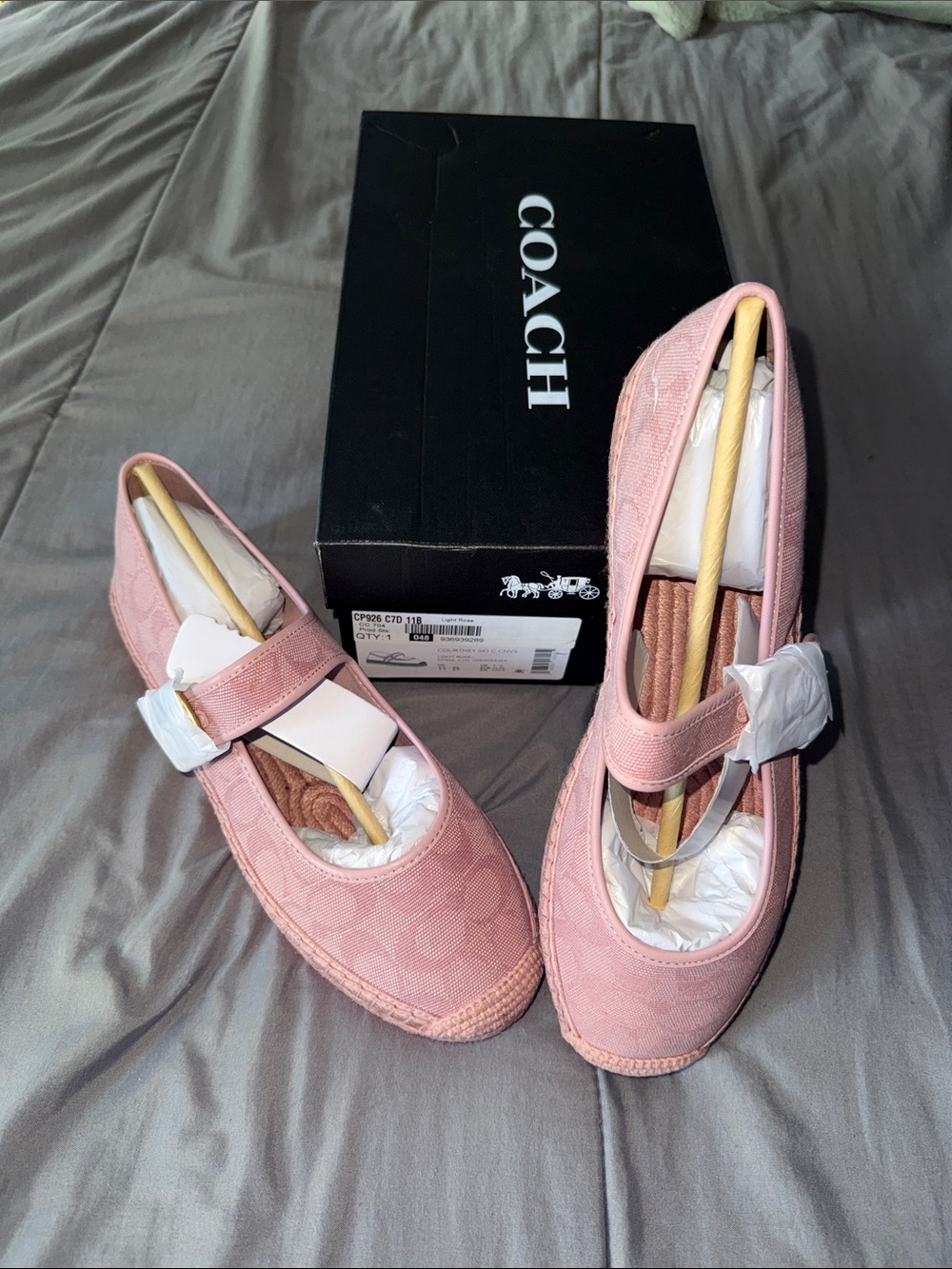 COACH Pink Espadrilles Courtney 11B